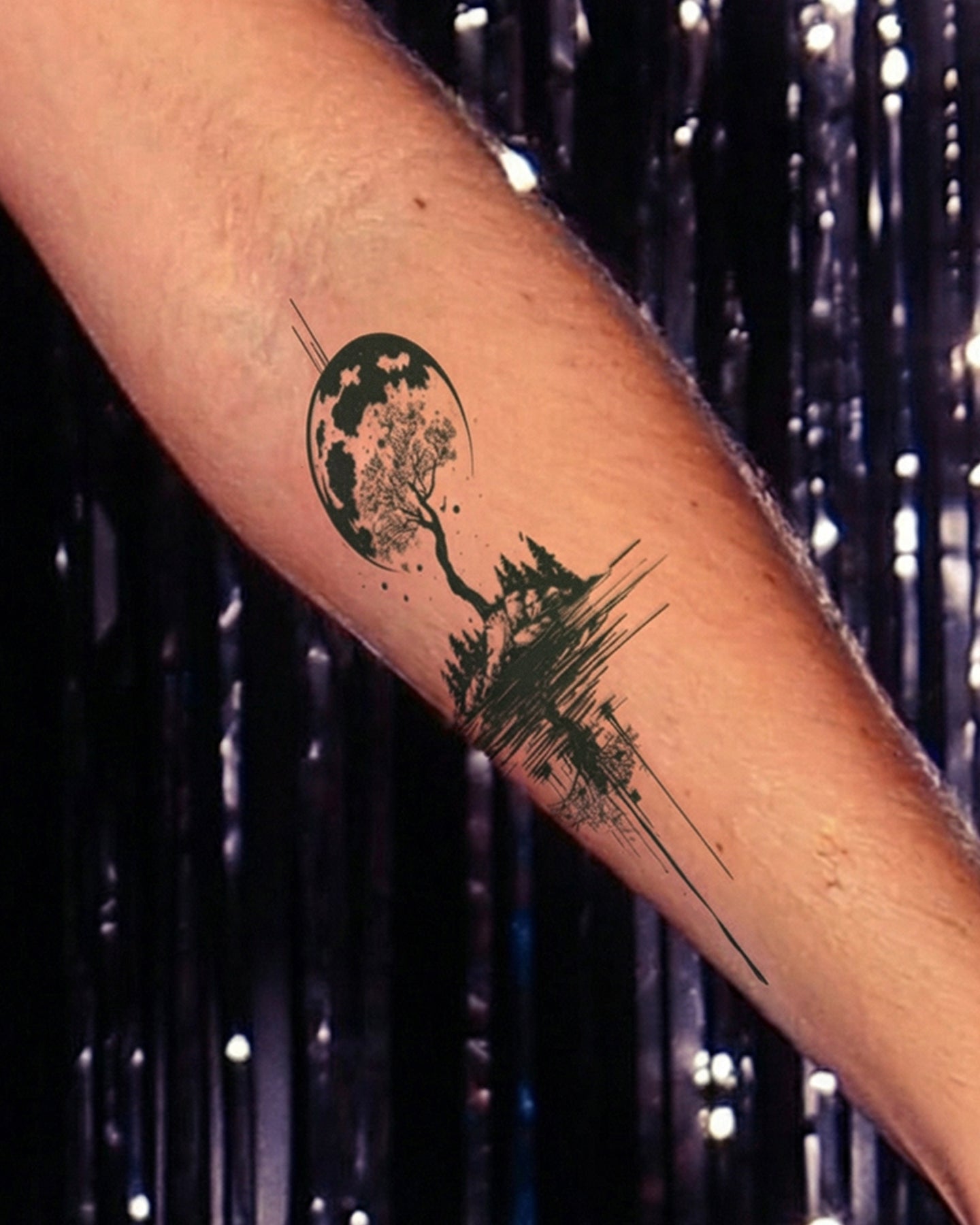 Sakura Moon temporary tattoo