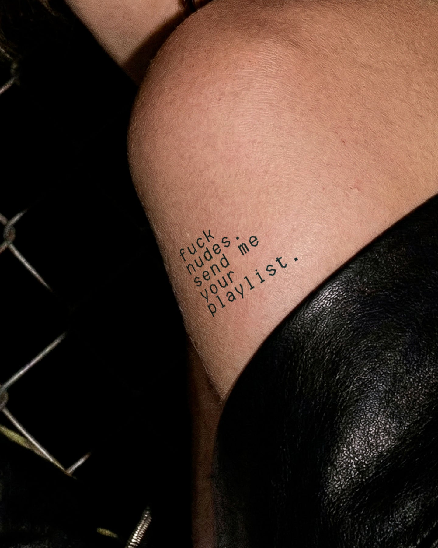 Send Me Your Playlist temporary tattoo