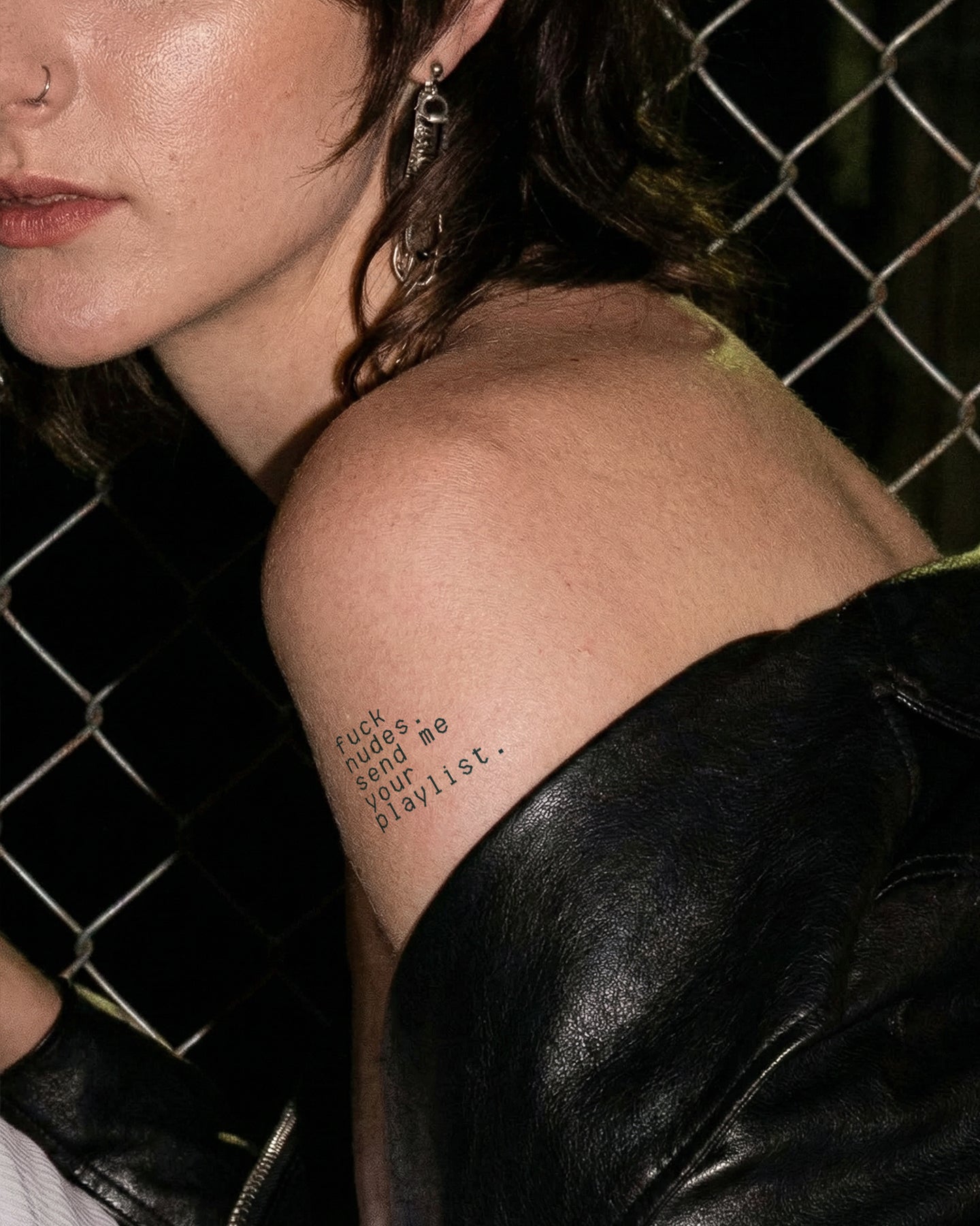Send Me Your Playlist temporary tattoo