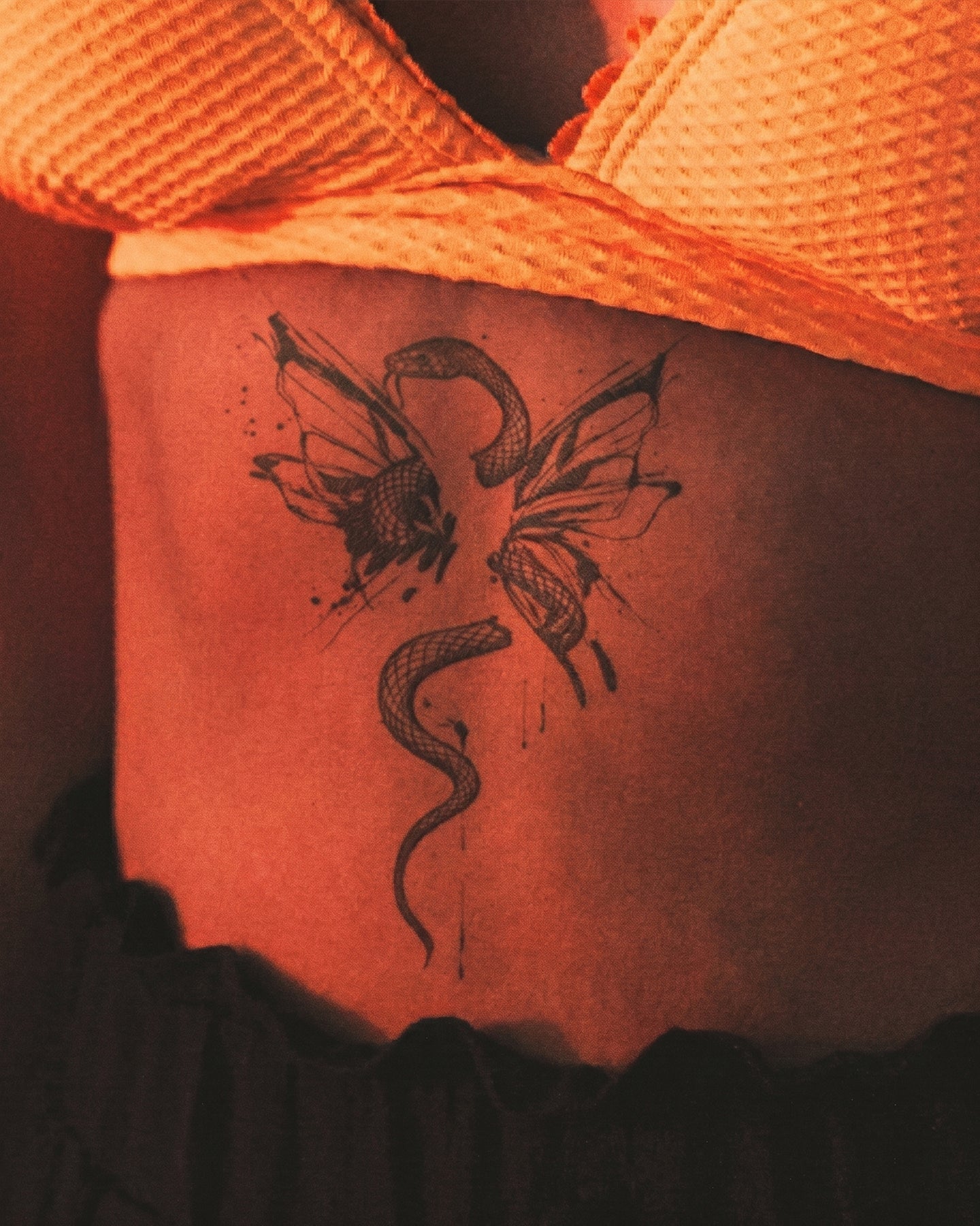 Serpents Butterfly temporary tattoo
