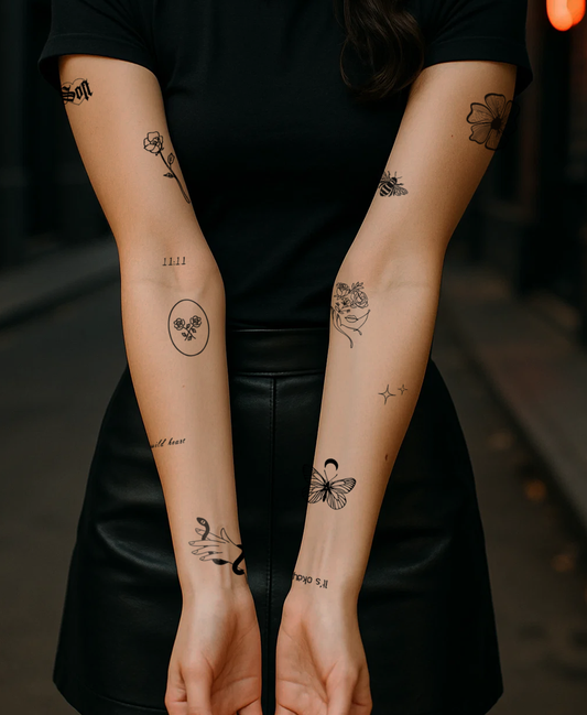 Pure Simplicity Look temporary tattoo