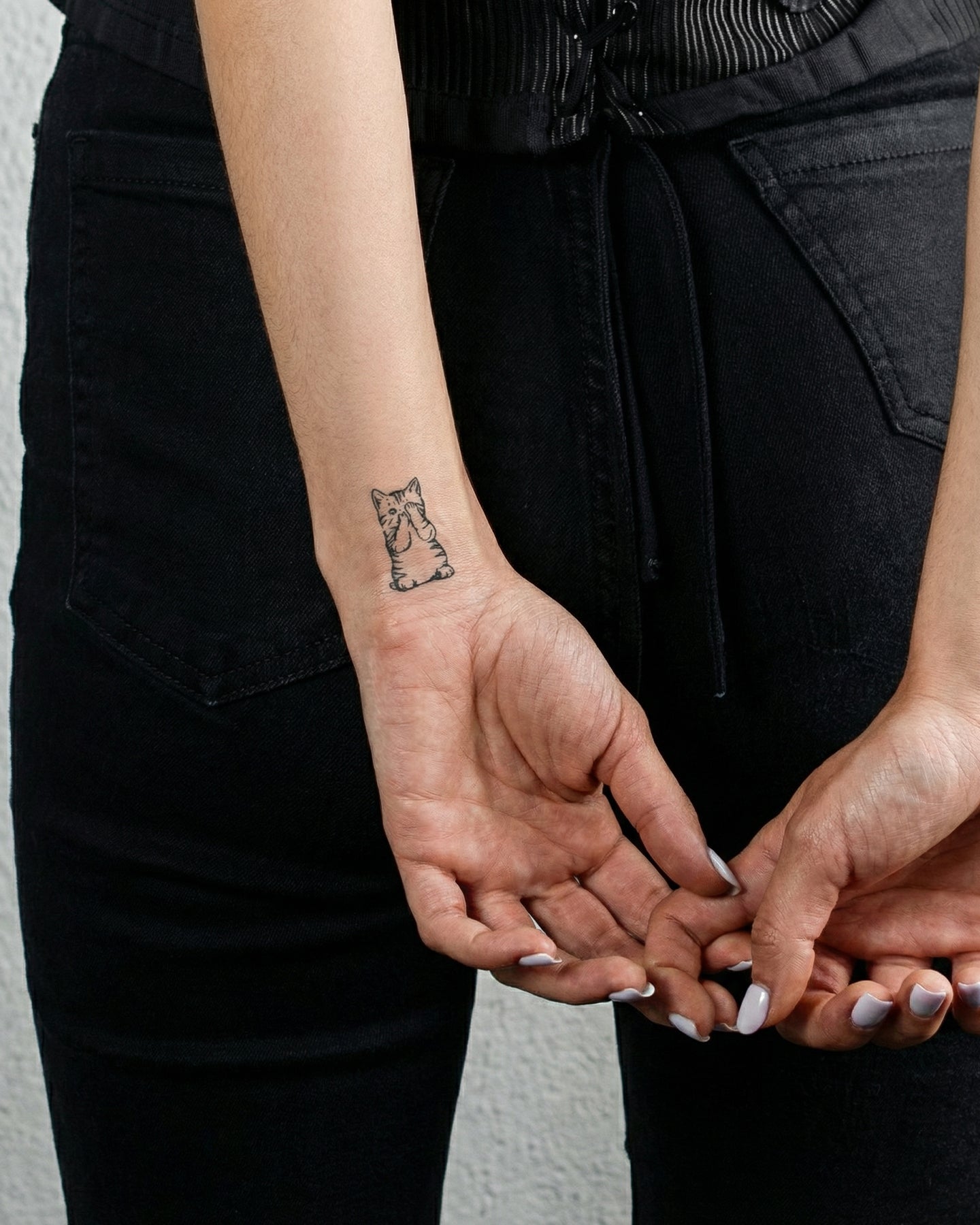 Shy Cat temporary tattoo