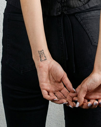 Shy Cat temporary tattoo