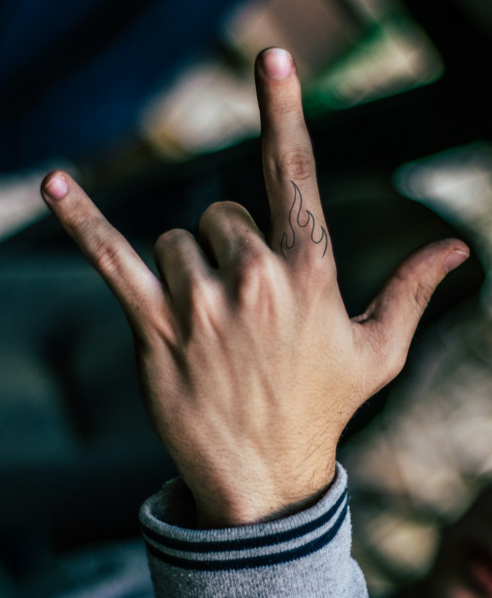 Small Fire temporary tattoo