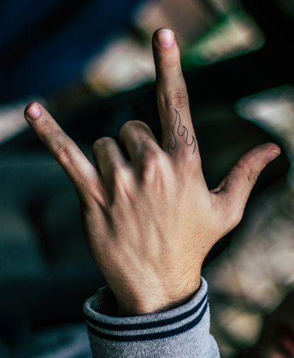 Small Fire temporary tattoo