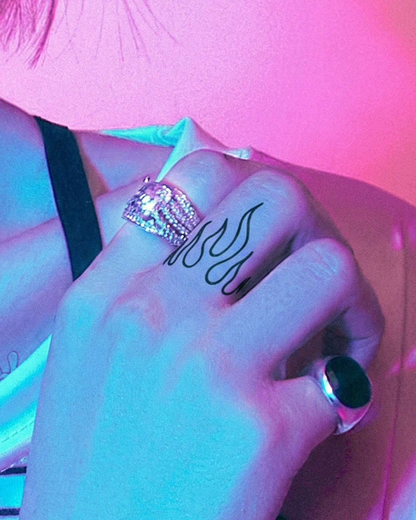 Small Flame temporary tattoo