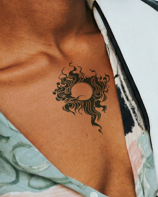 Smoking Sun temporary tattoo