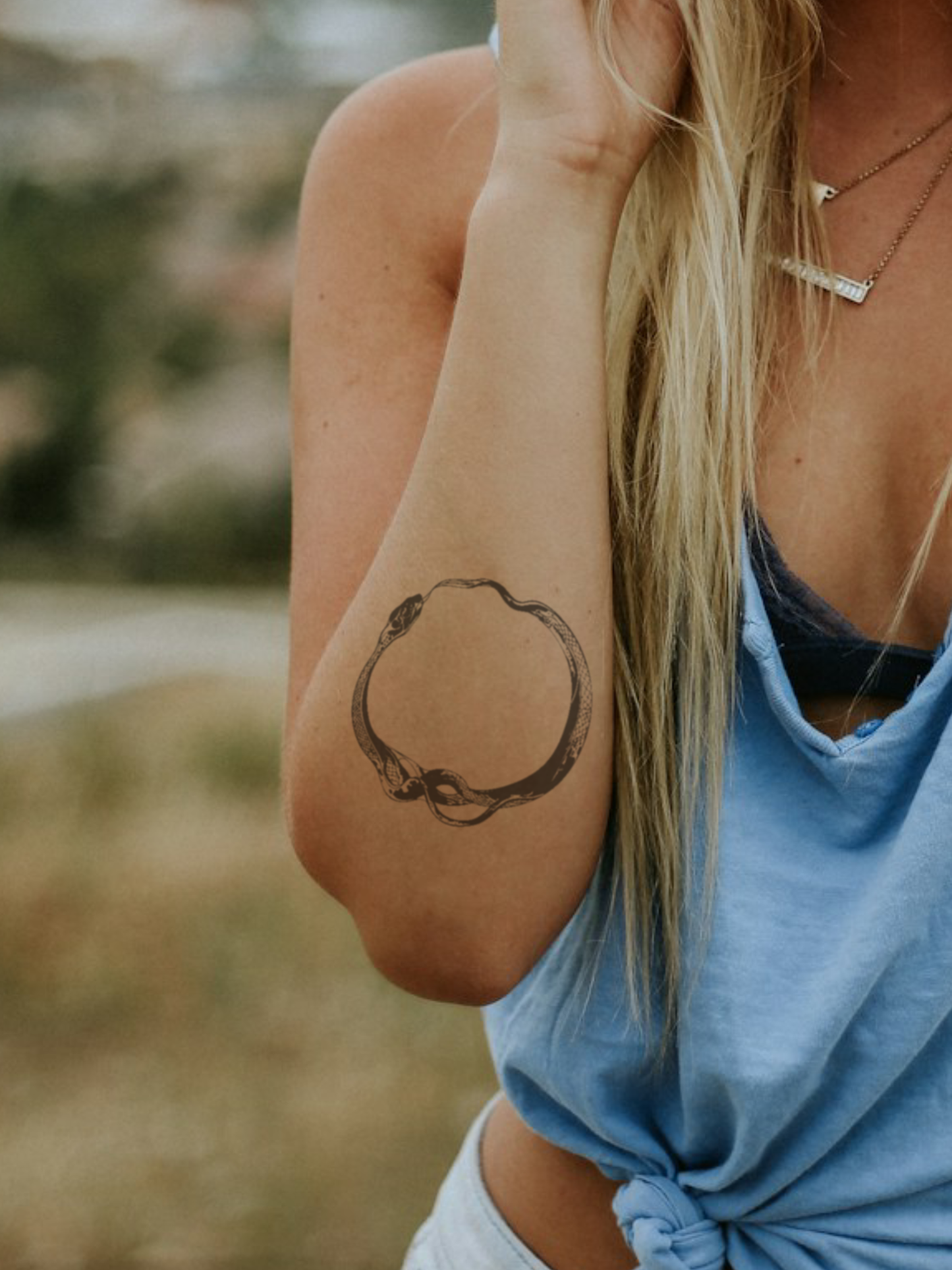 Snake Circle temporary tattoo