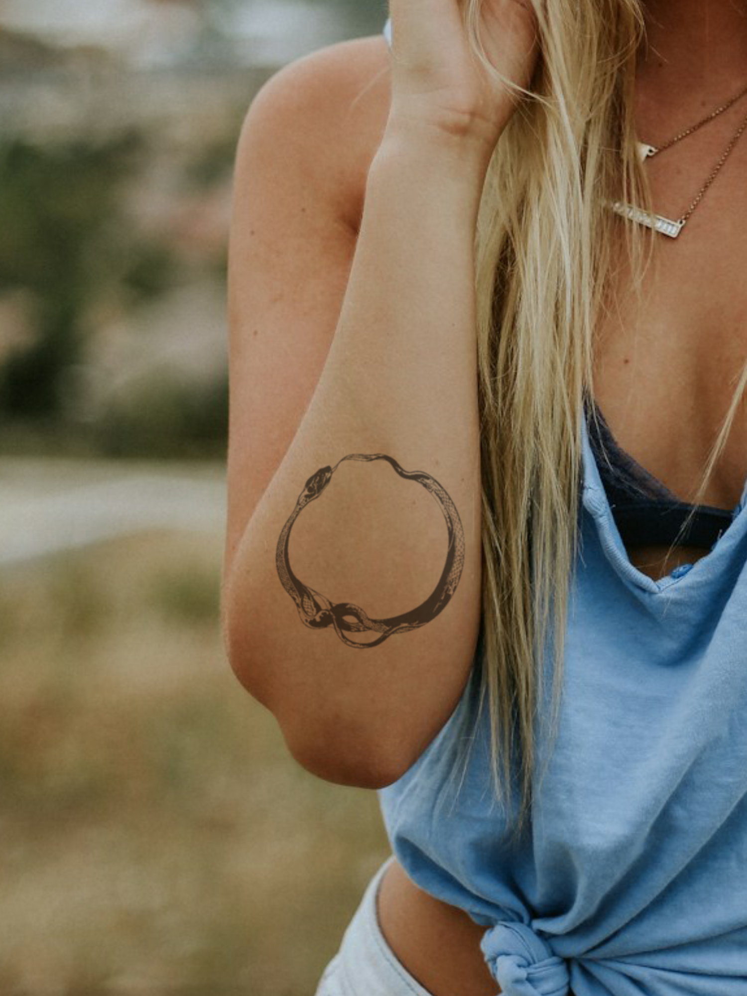 Snake Circle temporary tattoo