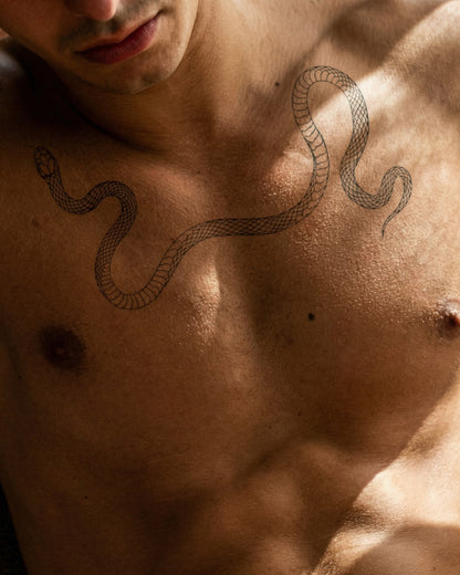 Snake - Long Curved temporary tattoo