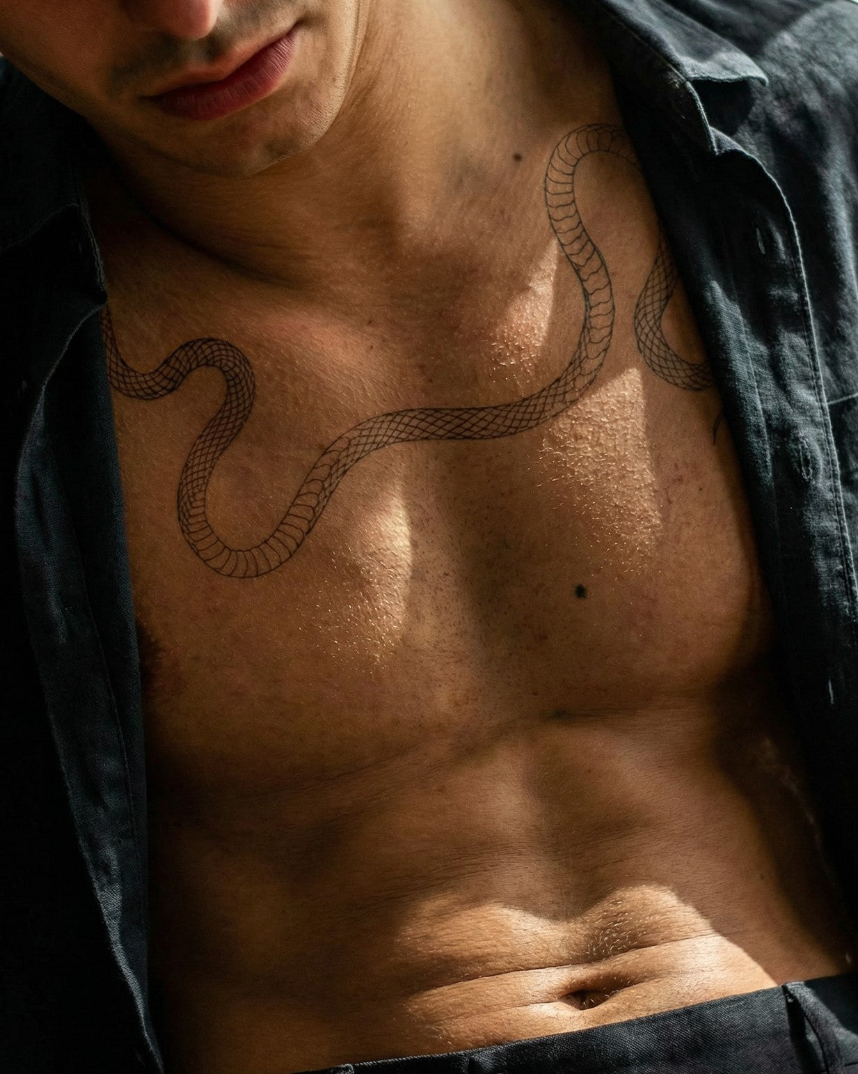 Snake - Long Curved temporary tattoo