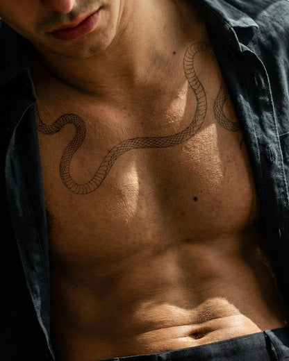 Snake - Long Curved temporary tattoo