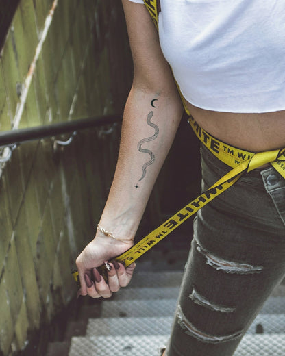 Snake Moon N Stars temporary tattoo