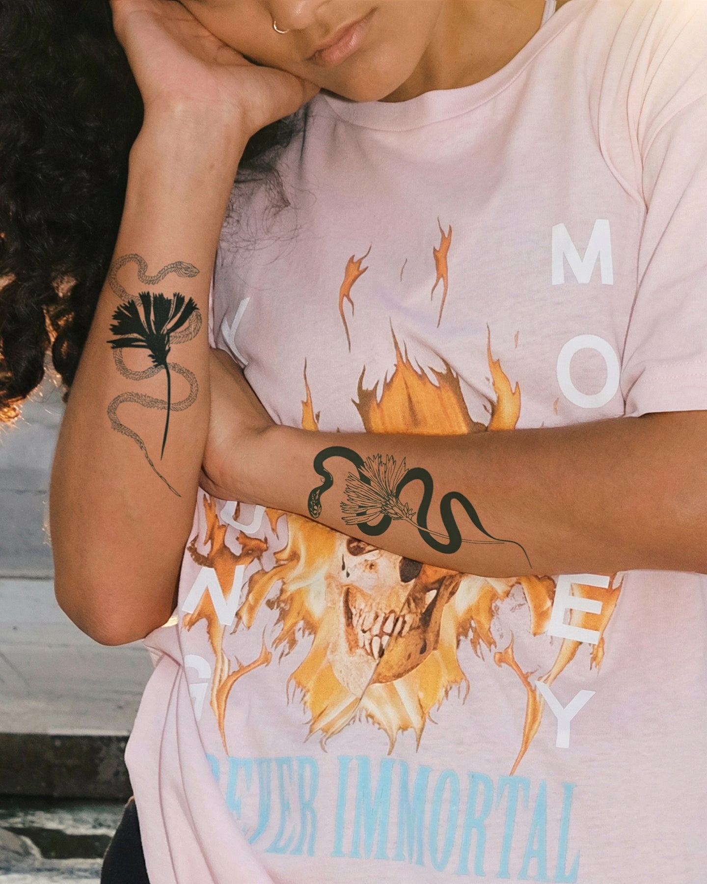 Snake n Bones Set (5 Tattoos) temporary tattoo