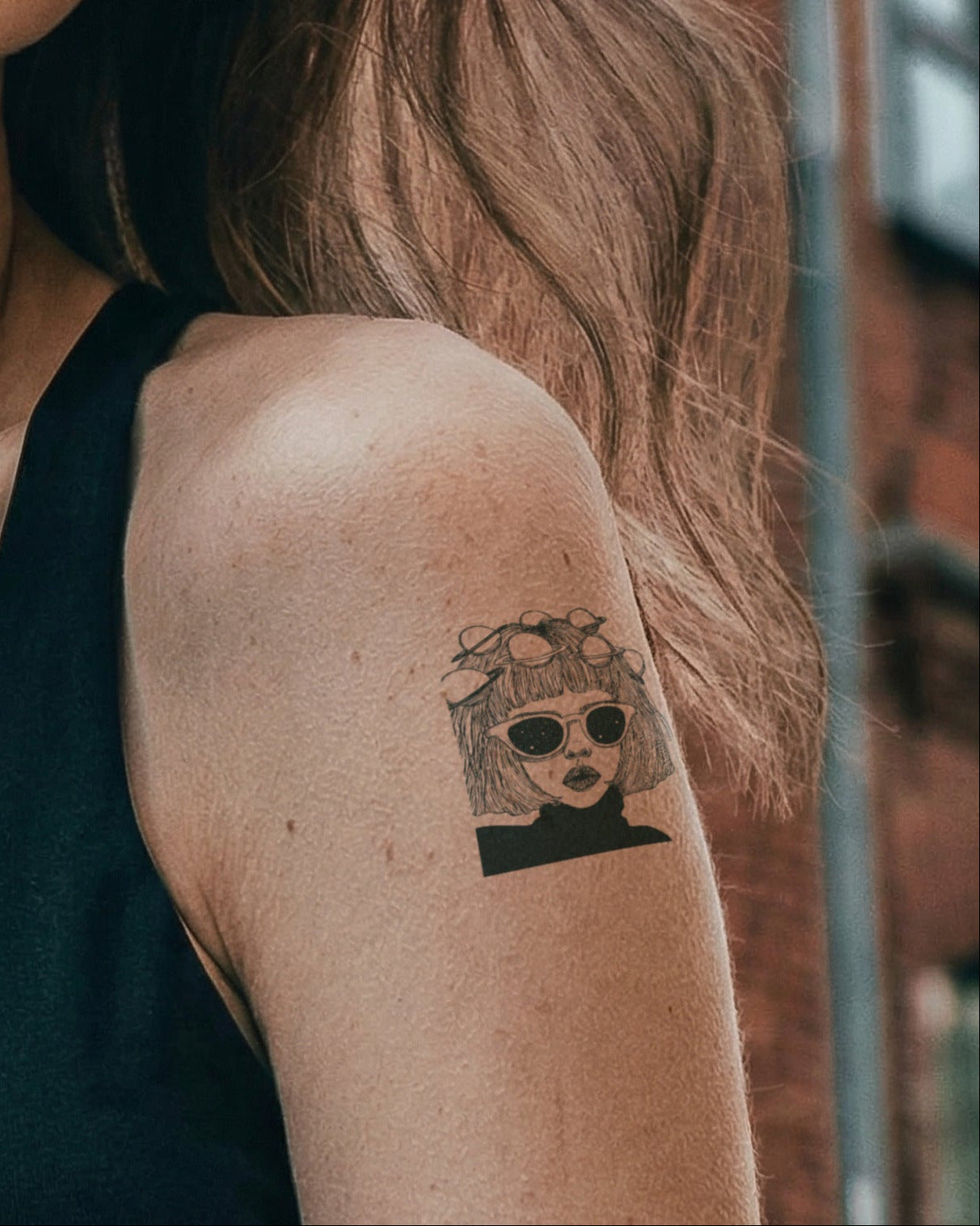 Space Girl temporary tattoo