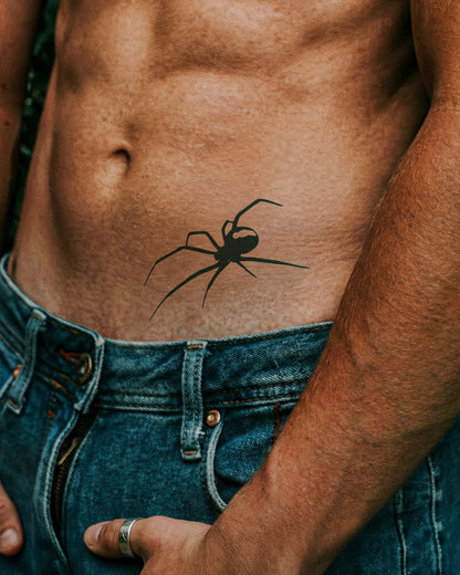 Spider Sideback temporary tattoo