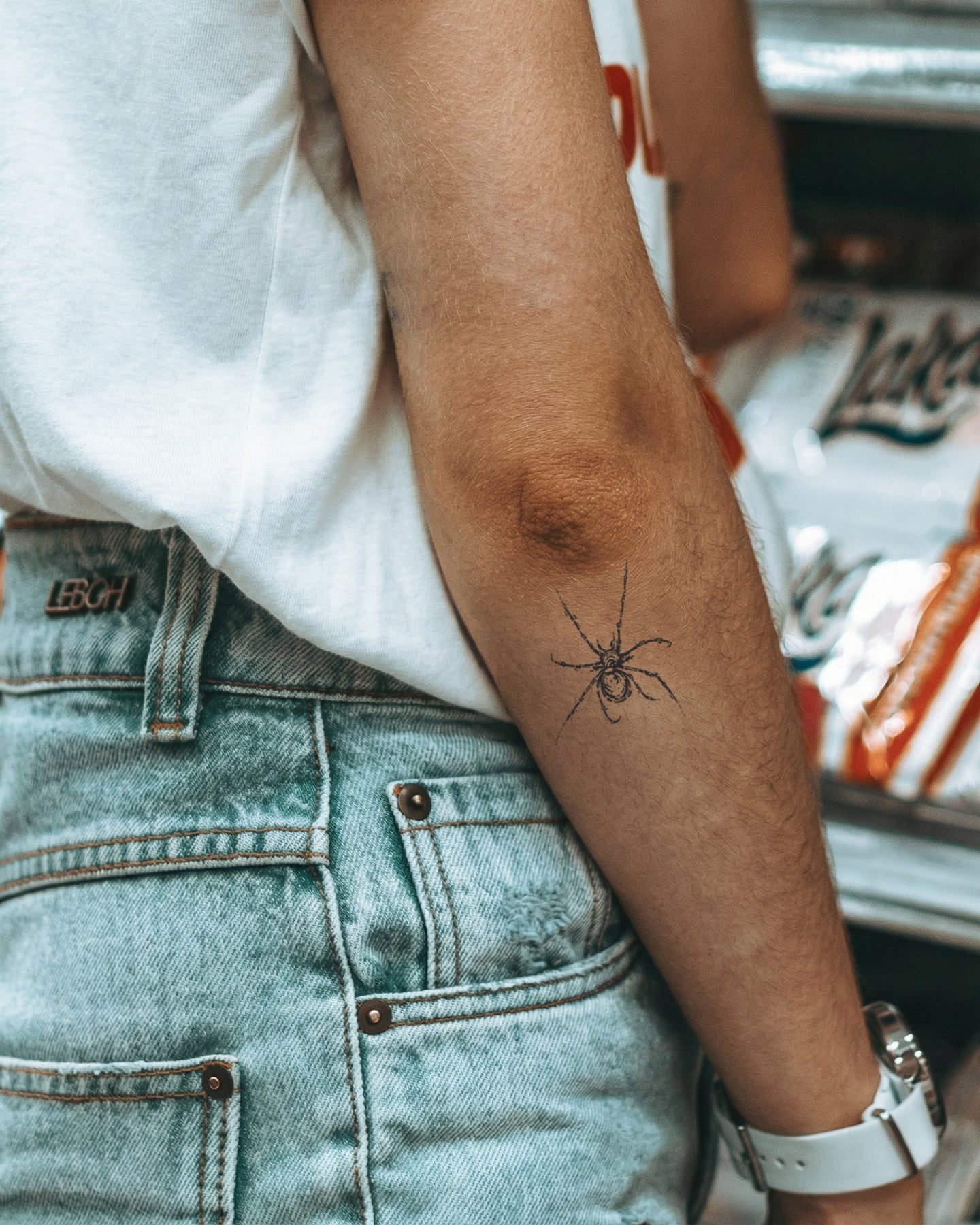 Spider Skeleton temporary tattoo