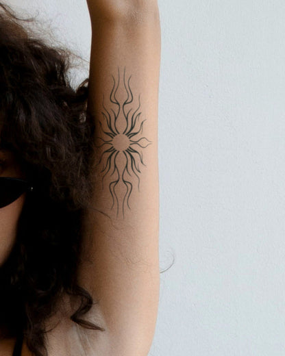 Sun Abstract temporary tattoo