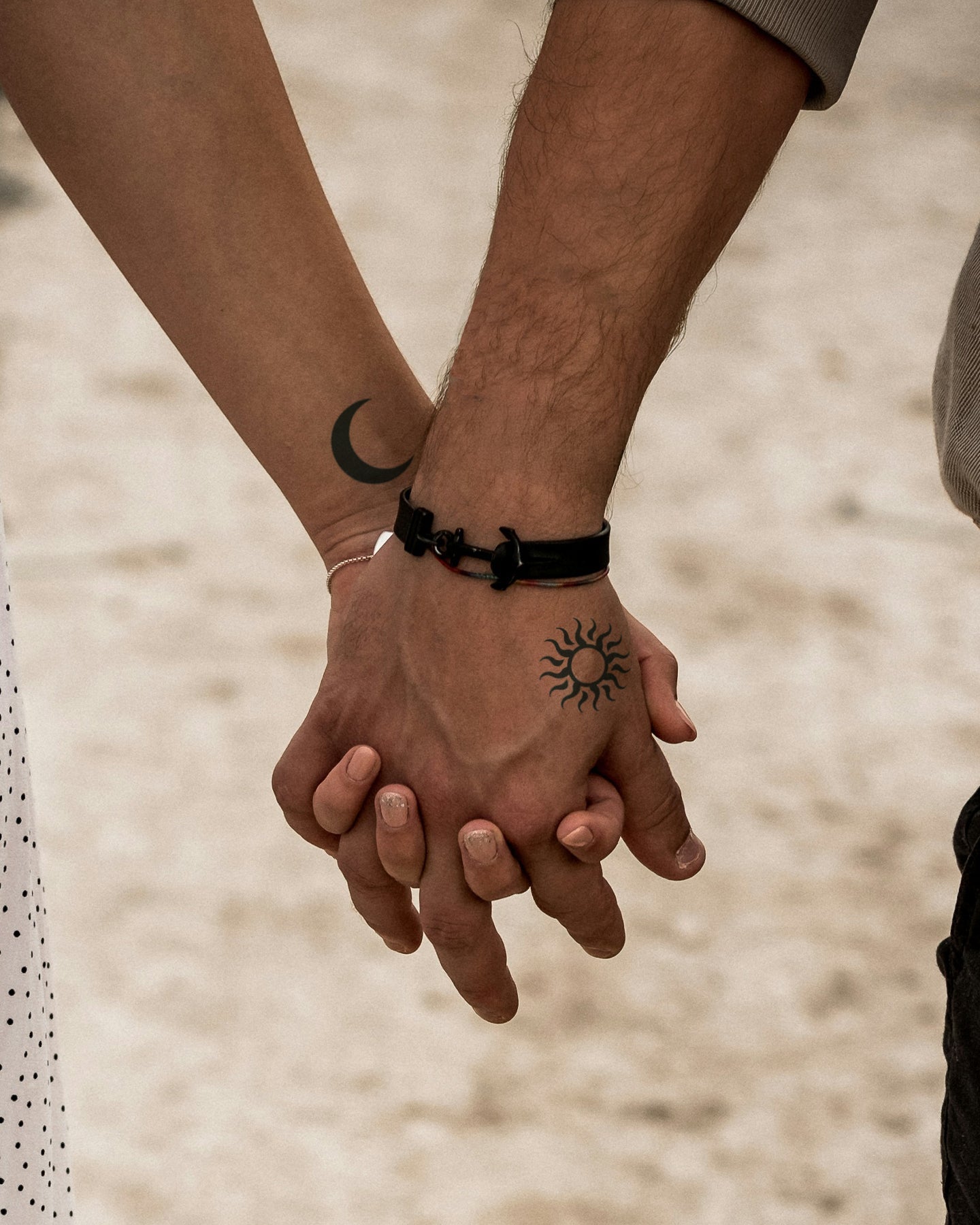Sun Moon Pair temporary tattoo