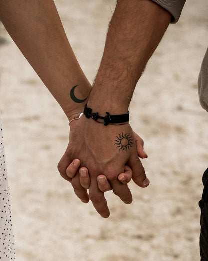 Sun Moon Pair temporary tattoo