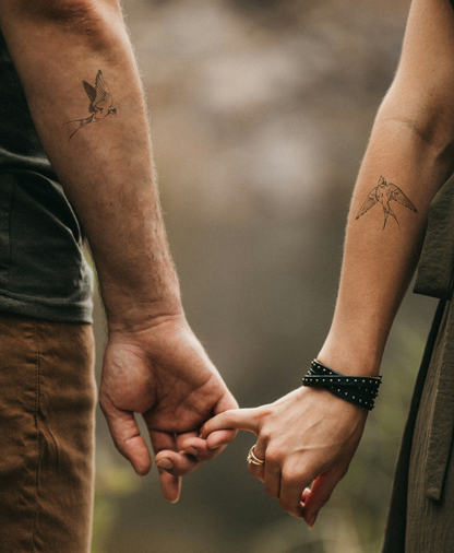 Swallow Birds Couple temporary tattoo