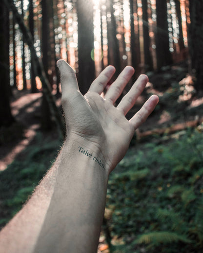 Take Risks temporary tattoo
