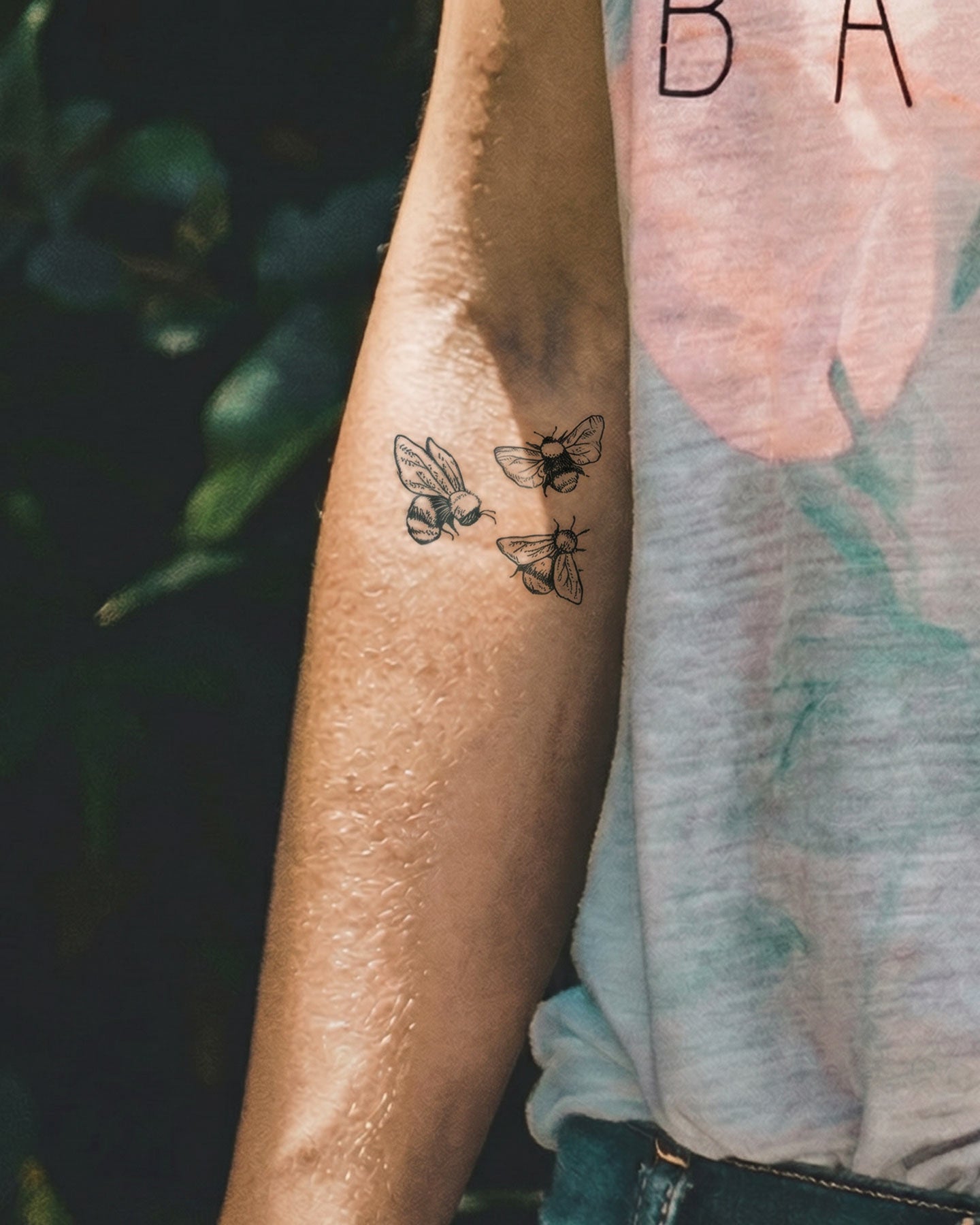 Three Bees temporary tattoo