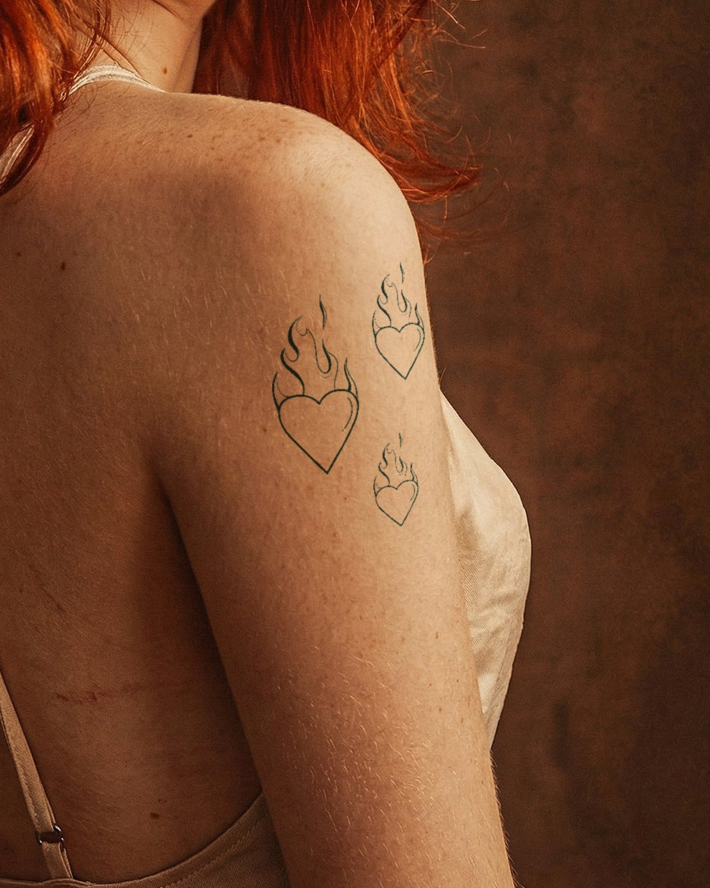 Three Fire Hearts Bundle(3 Tattoos) temporary tattoo