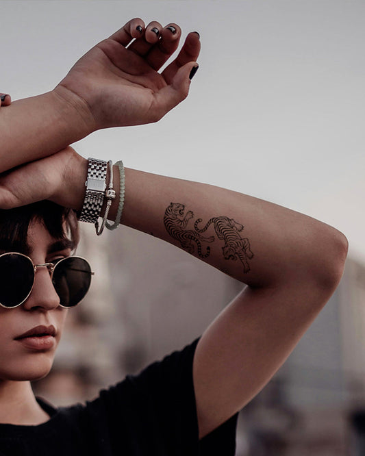 Tiger Duo temporary tattoo