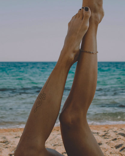 Unalome temporary tattoo