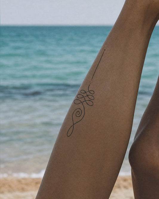 Unalome temporary tattoo