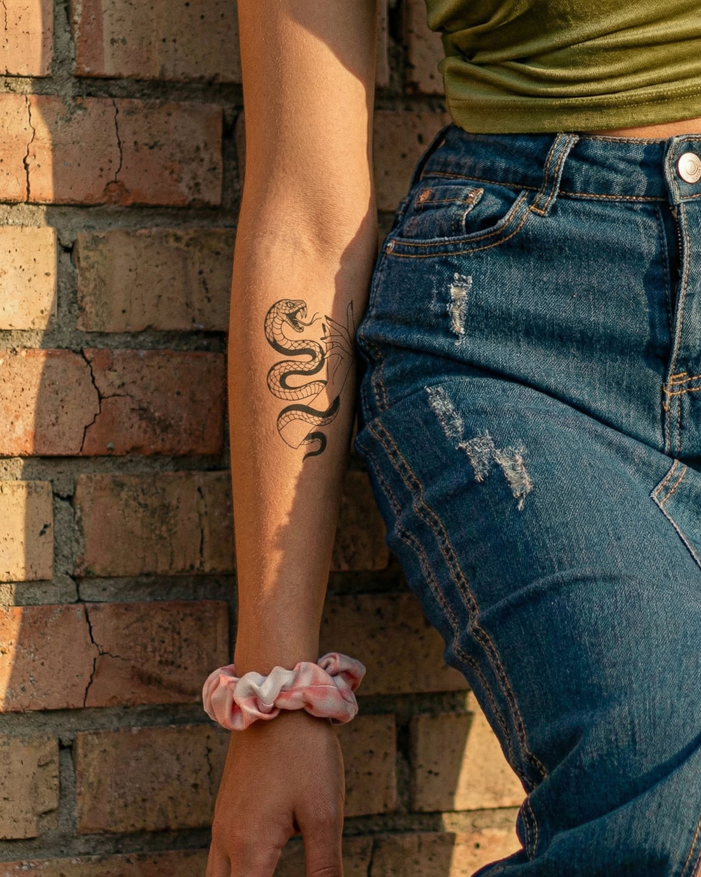 Wicked Snake temporary tattoo
