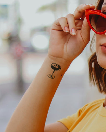 Ying Yang Drink temporary tattoo
