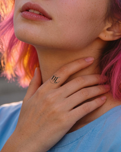 Zodiac Symbols Moon Version temporary tattoo